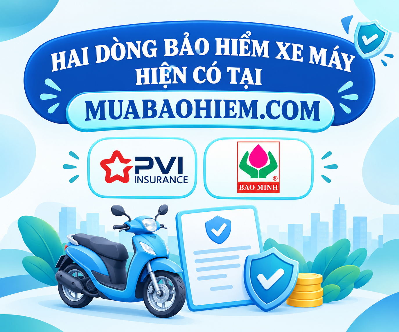 Logo PVI Insurance và Bảo Minh trong bài viết về bảo hiểm xe máy