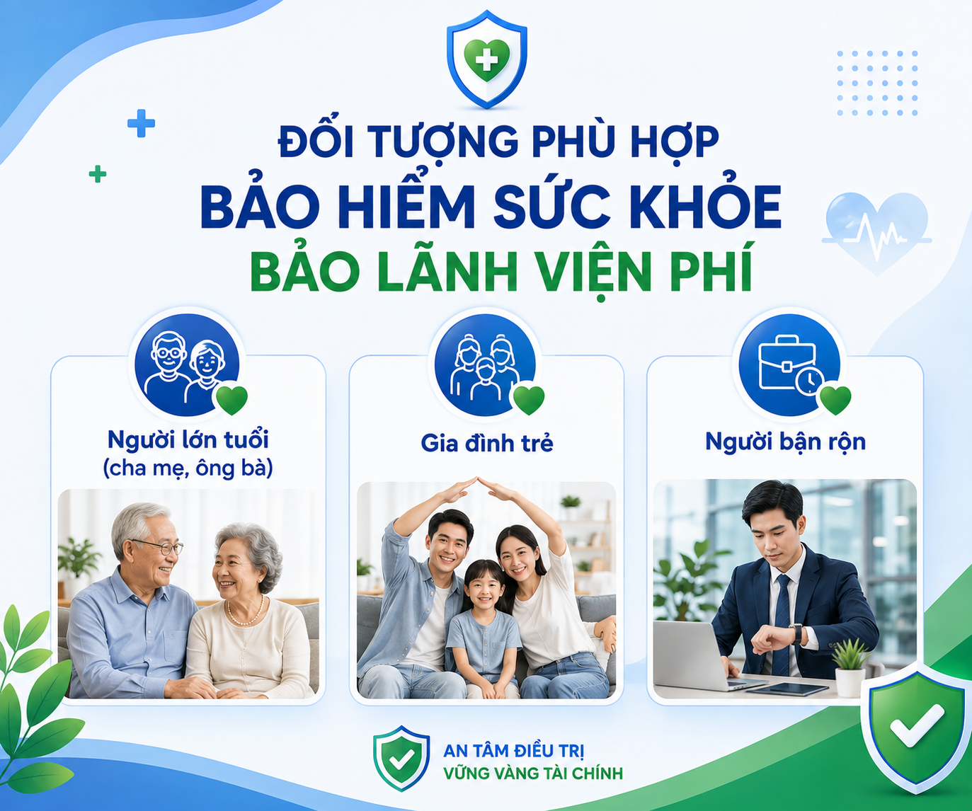 Bảo hiểm sức khỏe bảo lãnh viện phí phù hợp với người lớn tuổi, gia đình trẻ và người bận rộn